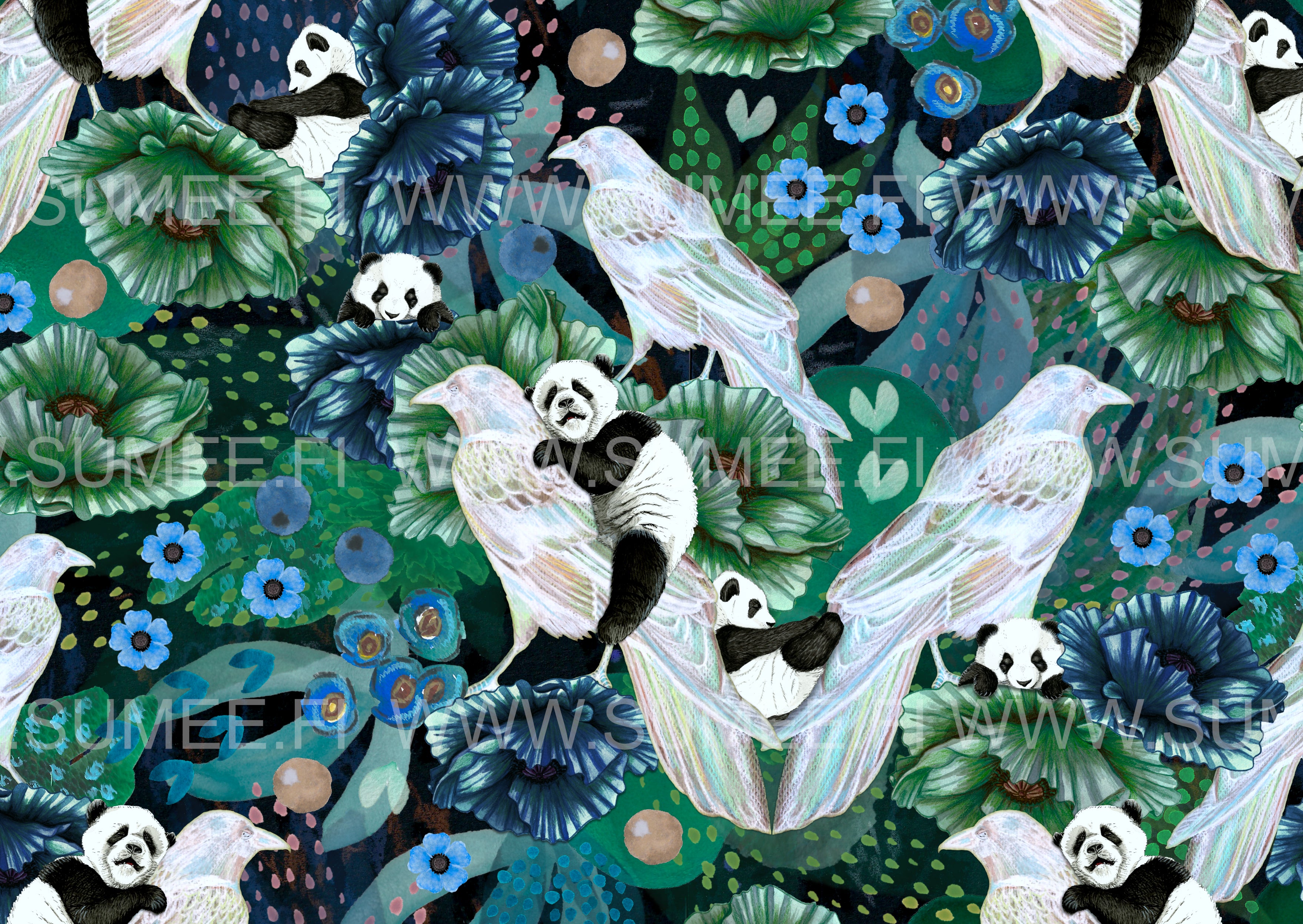 Taikaversumi -onnittelukortit "Green" (5 kpl)